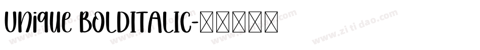 Unique BOLDITALIC字体转换